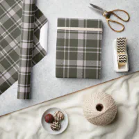 Tartan Plaid Farmhouse Forest Green Wrapping Paper